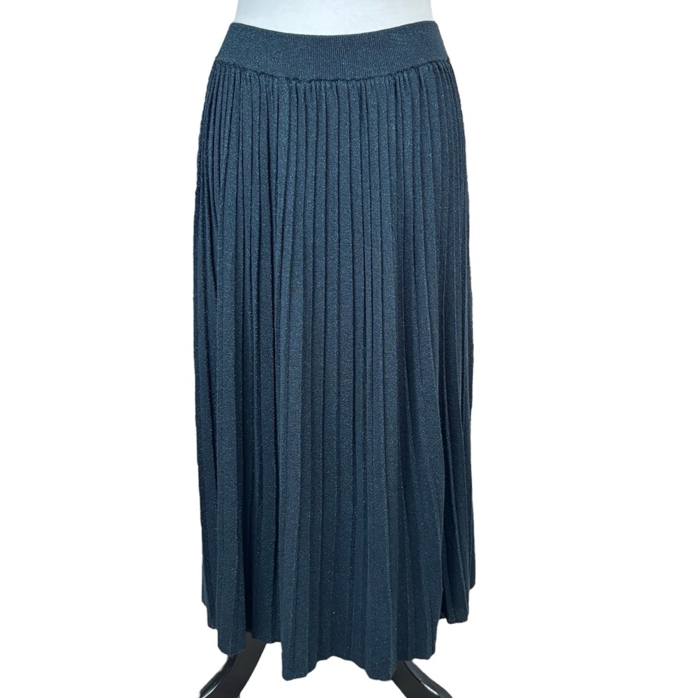 H&M Pleated Glitter Midi Skirt